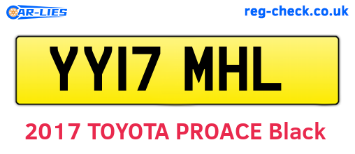 YY17MHL are the vehicle registration plates.