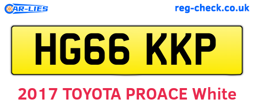 HG66KKP are the vehicle registration plates.