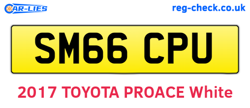 SM66CPU are the vehicle registration plates.