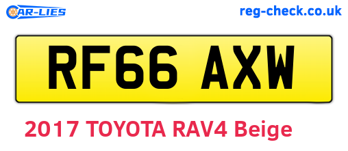 RF66AXW are the vehicle registration plates.