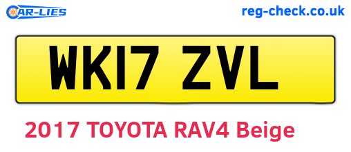 WK17ZVL are the vehicle registration plates.