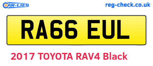 RA66EUL are the vehicle registration plates.