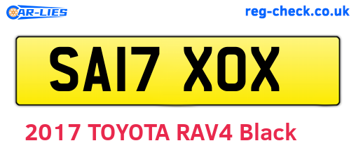 SA17XOX are the vehicle registration plates.