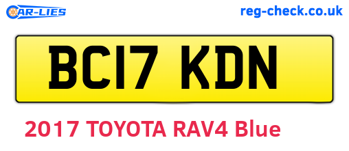 BC17KDN are the vehicle registration plates.