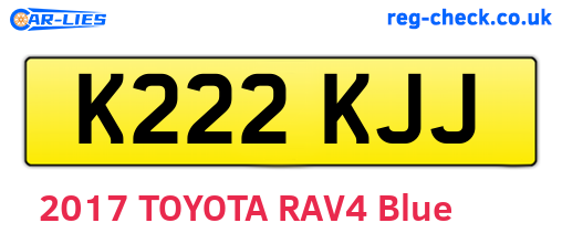 K222KJJ are the vehicle registration plates.