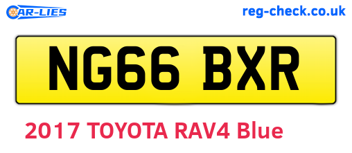 NG66BXR are the vehicle registration plates.