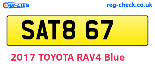 SAT867 are the vehicle registration plates.