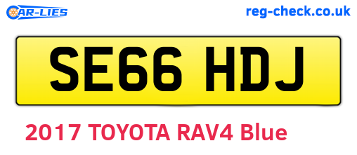 SE66HDJ are the vehicle registration plates.