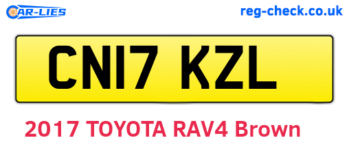 CN17KZL are the vehicle registration plates.