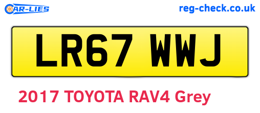 LR67WWJ are the vehicle registration plates.