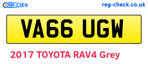 VA66UGW are the vehicle registration plates.