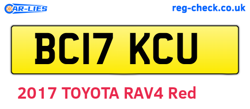 BC17KCU are the vehicle registration plates.