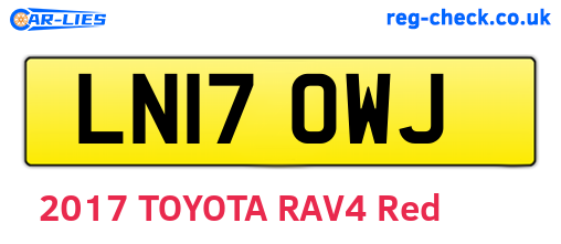 LN17OWJ are the vehicle registration plates.