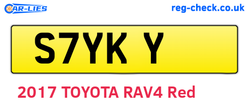 S7YKY are the vehicle registration plates.