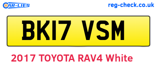 BK17VSM are the vehicle registration plates.