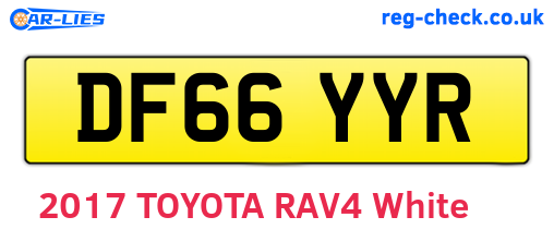 DF66YYR are the vehicle registration plates.