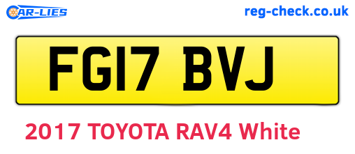 FG17BVJ are the vehicle registration plates.
