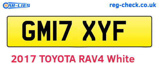 GM17XYF are the vehicle registration plates.
