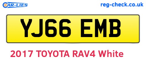 YJ66EMB are the vehicle registration plates.