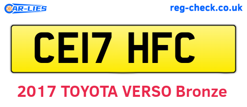 CE17HFC are the vehicle registration plates.