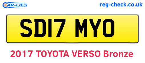 SD17MYO are the vehicle registration plates.