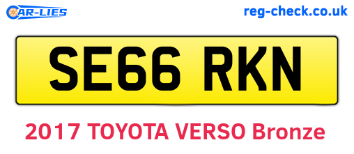 SE66RKN are the vehicle registration plates.