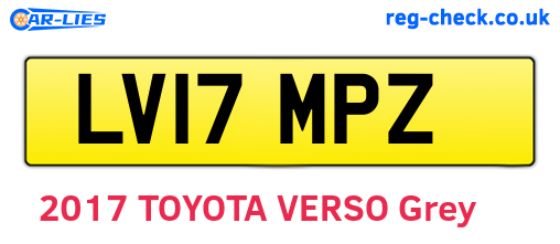 LV17MPZ are the vehicle registration plates.
