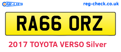 RA66ORZ are the vehicle registration plates.