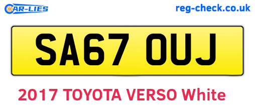 SA67OUJ are the vehicle registration plates.