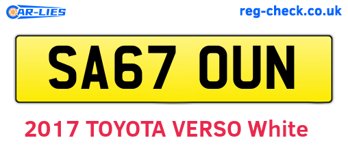 SA67OUN are the vehicle registration plates.