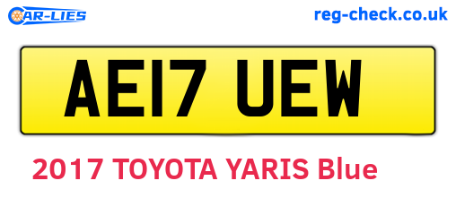 AE17UEW are the vehicle registration plates.