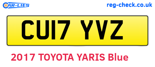 CU17YVZ are the vehicle registration plates.