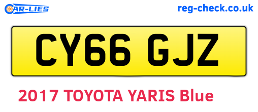 CY66GJZ are the vehicle registration plates.