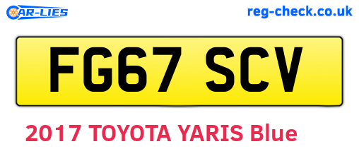 FG67SCV are the vehicle registration plates.