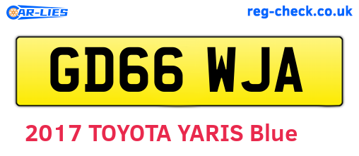 GD66WJA are the vehicle registration plates.
