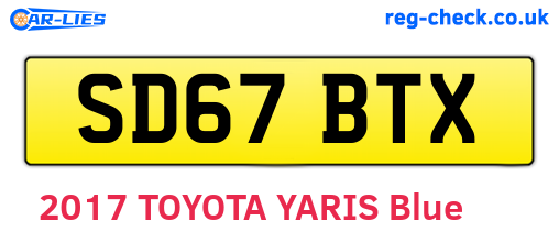 SD67BTX are the vehicle registration plates.
