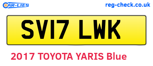 SV17LWK are the vehicle registration plates.