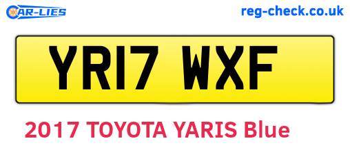 YR17WXF are the vehicle registration plates.