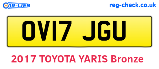OV17JGU are the vehicle registration plates.