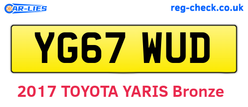 YG67WUD are the vehicle registration plates.