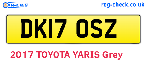 DK17OSZ are the vehicle registration plates.