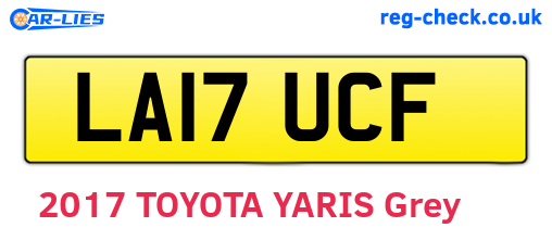 LA17UCF are the vehicle registration plates.