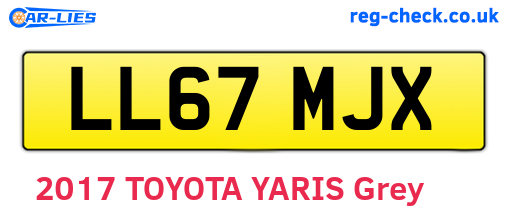 LL67MJX are the vehicle registration plates.