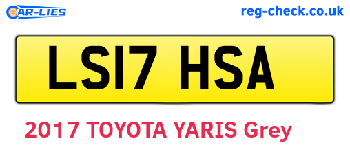 LS17HSA are the vehicle registration plates.
