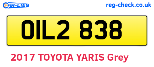 OIL2838 are the vehicle registration plates.
