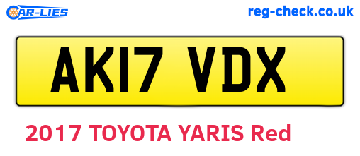 AK17VDX are the vehicle registration plates.