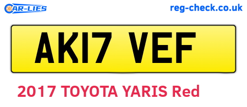 AK17VEF are the vehicle registration plates.