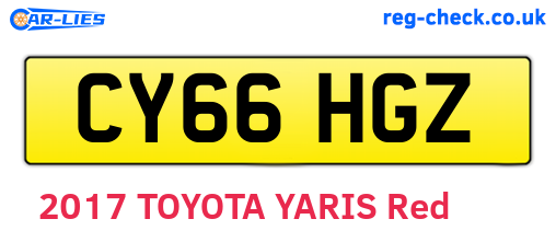 CY66HGZ are the vehicle registration plates.