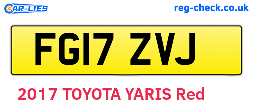 FG17ZVJ are the vehicle registration plates.
