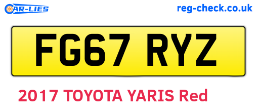 FG67RYZ are the vehicle registration plates.